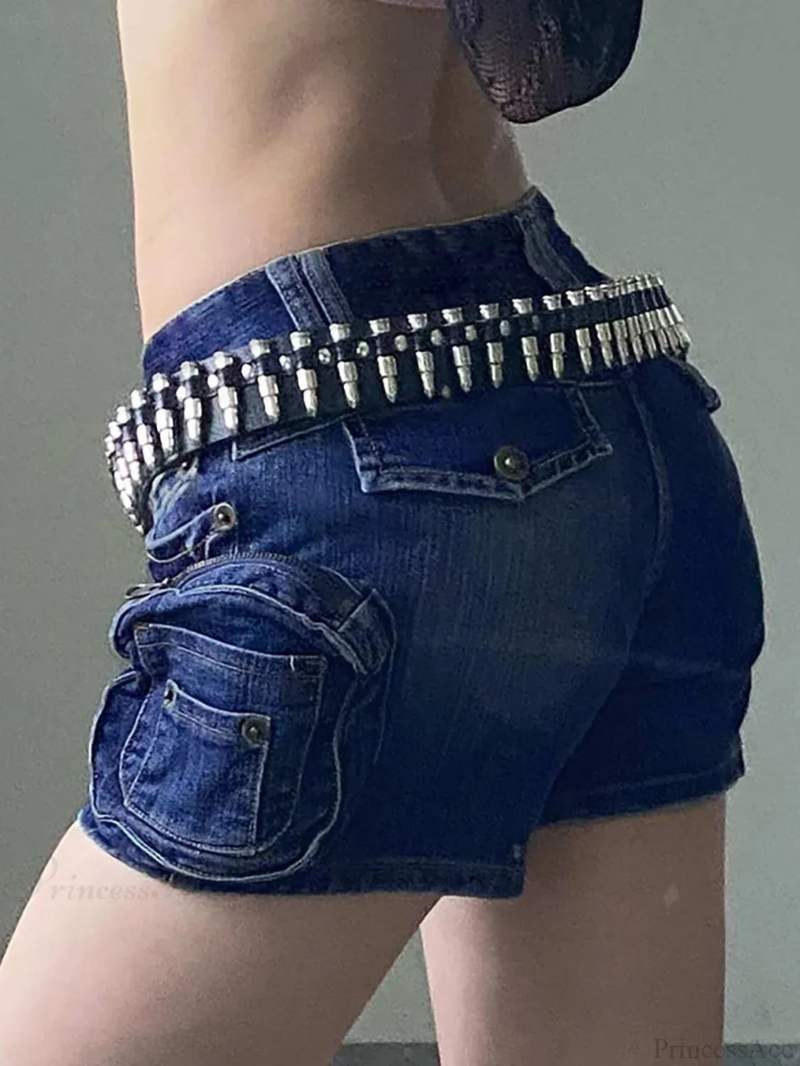 Synonyms Leather Gothic Bullet Decor Waistband Belt