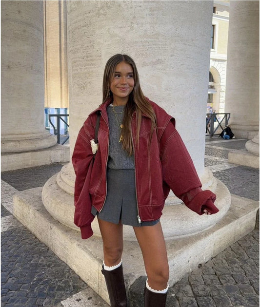 Zoe | OVERSIZE LEATHER JACKET
