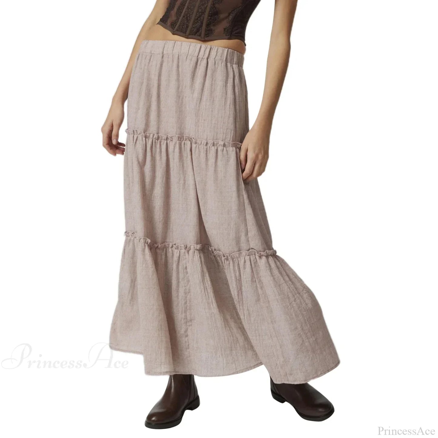 Tiered Bohemian Frill Trim Skirt