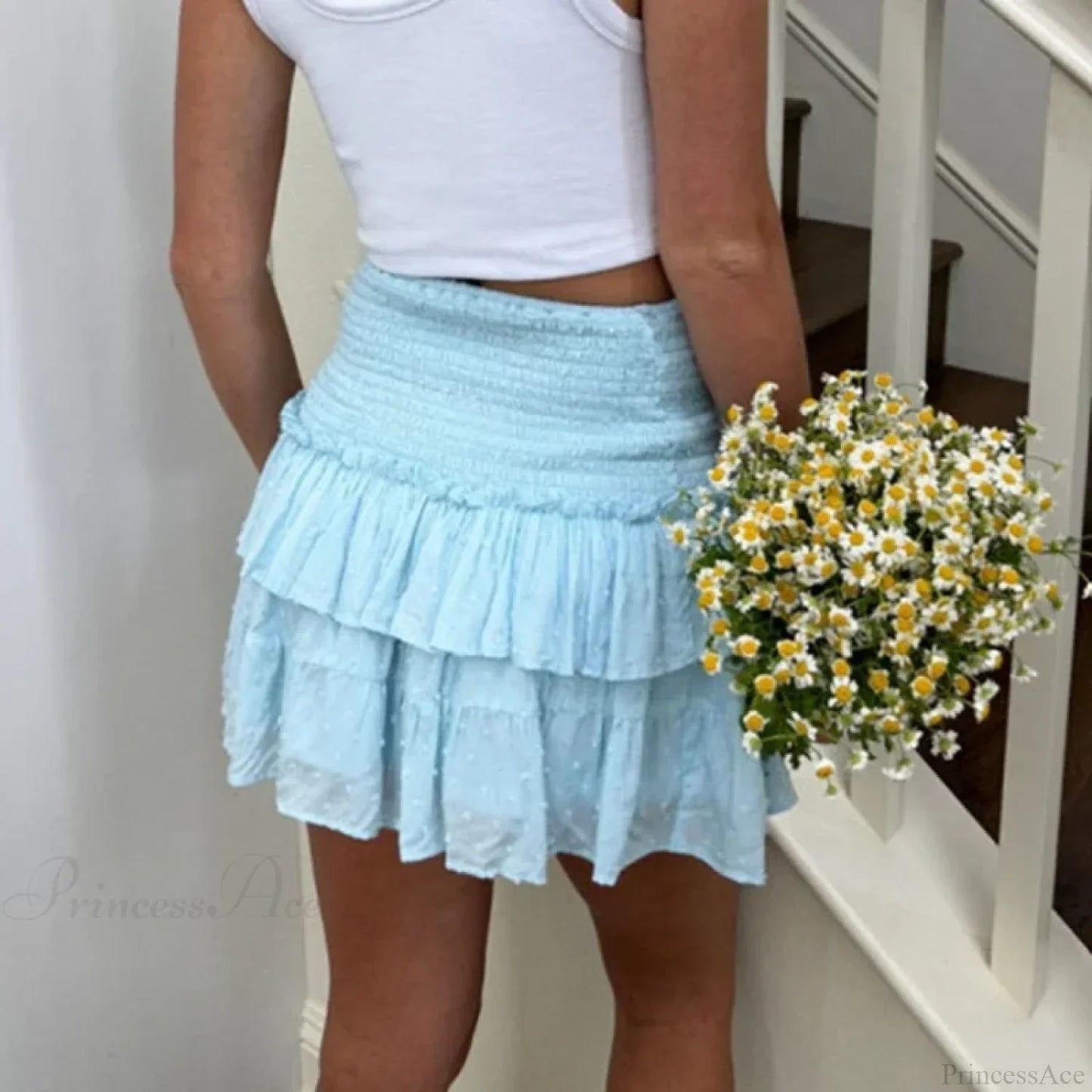 Tiered Ruffled Flowy Skirt
