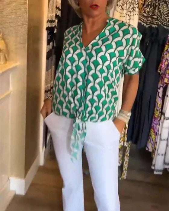 Areta® | Geometric Print Blouse