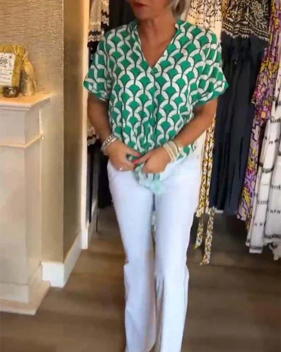 Areta® | Geometric Print Blouse