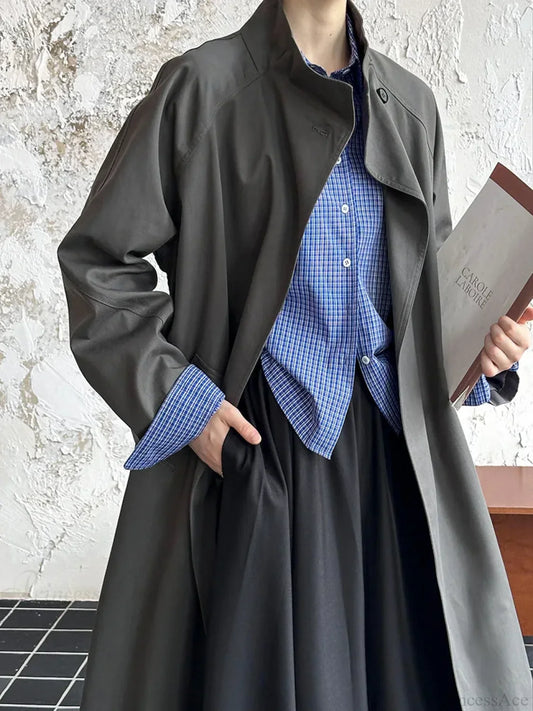Trench Coat Big Lapel Loose Overcoat