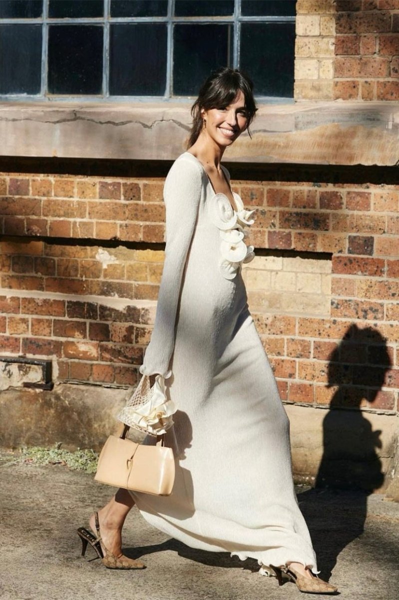 Fernanda® | Polyester V-Neck Slit Maxi Dress