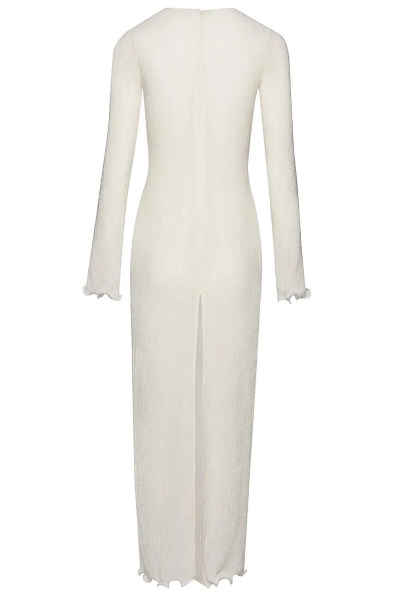Fernanda® | Polyester V-Neck Slit Maxi Dress