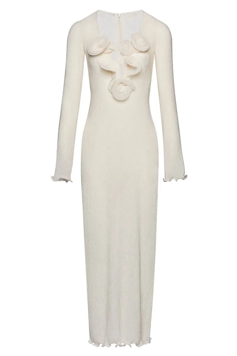 Fernanda® | Polyester V-Neck Slit Maxi Dress