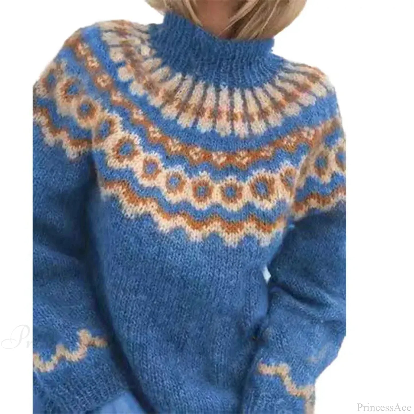 Turtleneck Crochet Streetwear Sweater