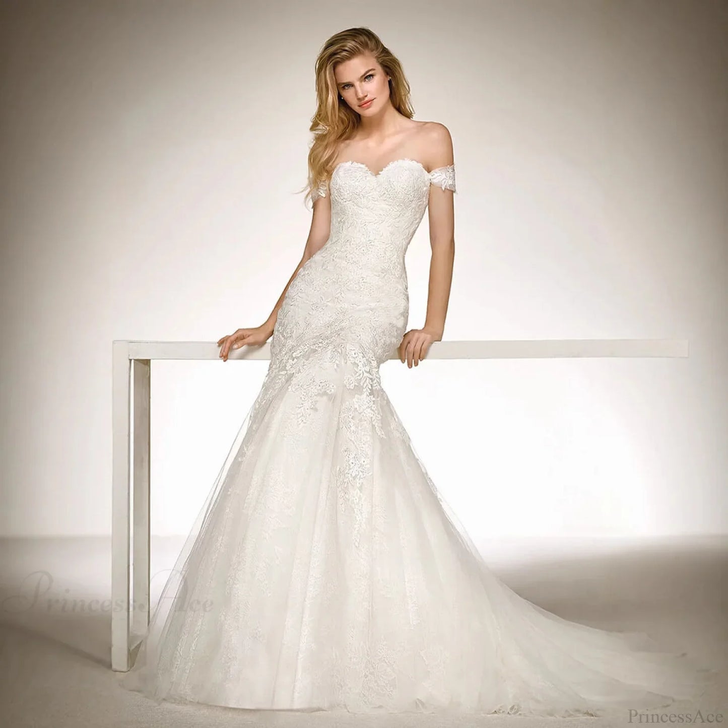V-Neck Long Train Sheer Wedding Dress