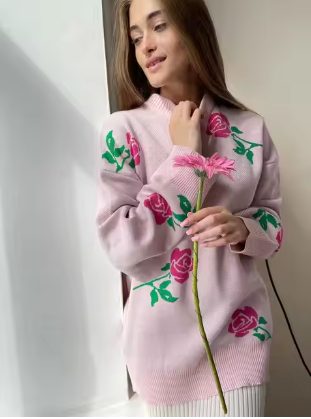 Valeria | Pretty floral print sweater