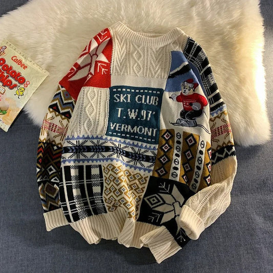 Jeannette® | Jersey patchwork unisex “Ski Club”.