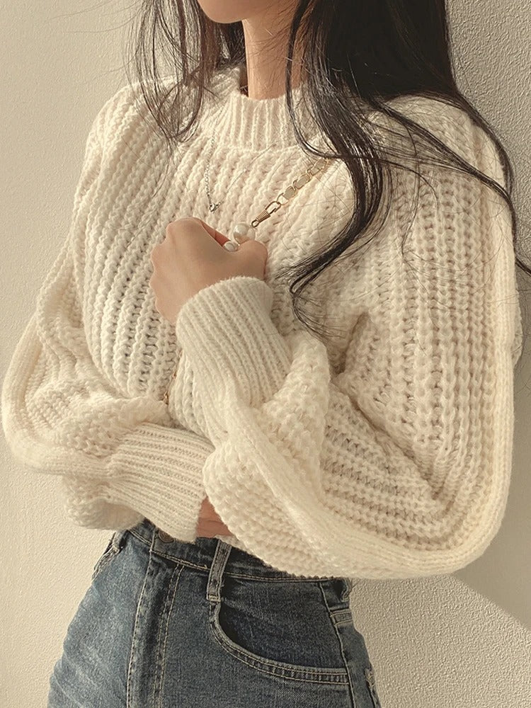 Larissa | Long sleeve lantern sweater for women