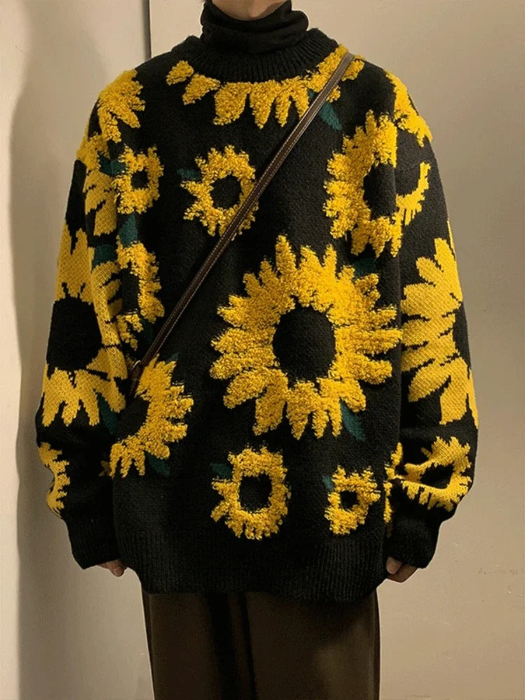 Helena | Oversized sunflower print sweater