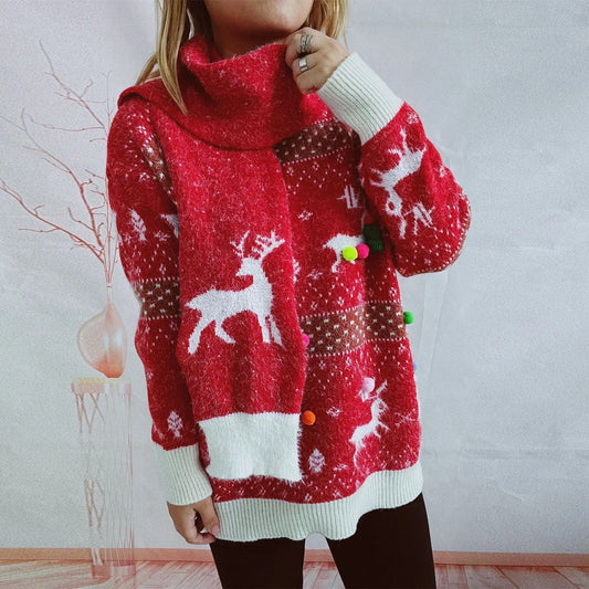 Larissa | Women's Christmas sweater with reindeer print
