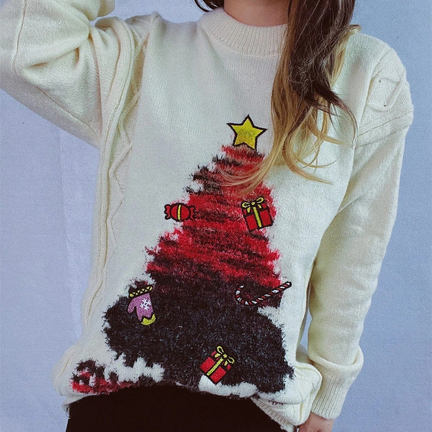 Teresa | Women's Christmas sweater with creative Christmas tree design
