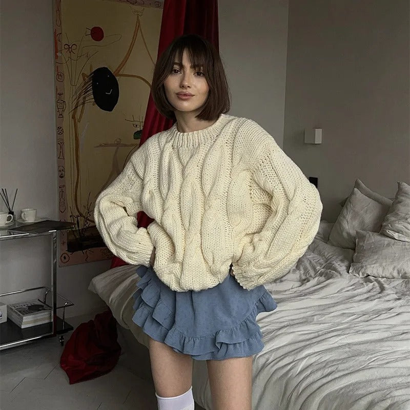 Ilse | Oversized knit sweater with wide sleeves for women