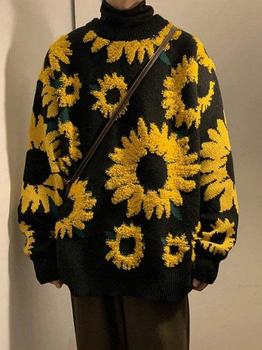 Jana | Oversized sunflower print sweater