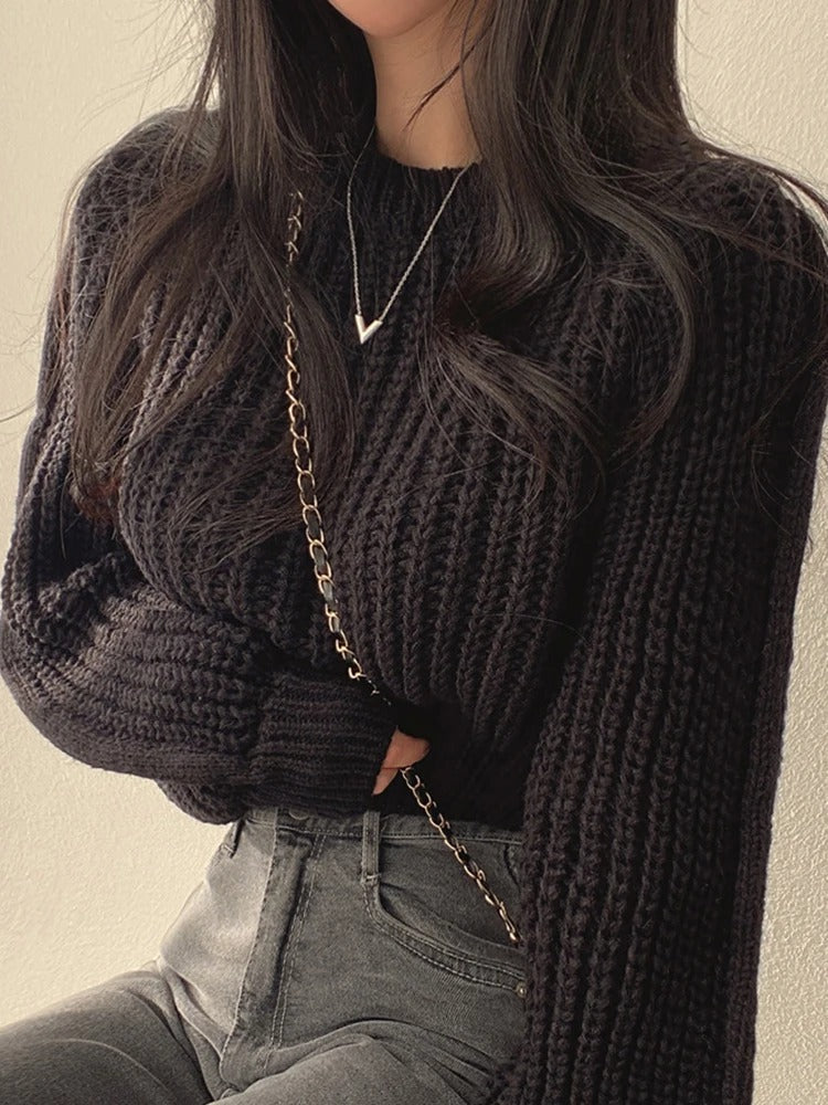 Larissa | Long sleeve lantern sweater for women