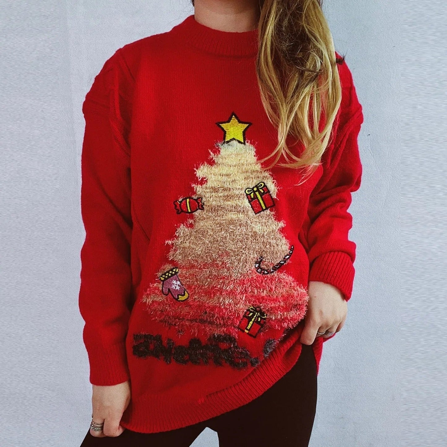 Teresa | Women's Christmas sweater with creative Christmas tree design