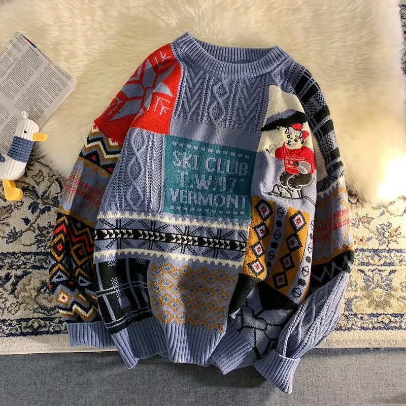 Jeannette® | Jersey patchwork unisex “Ski Club”.
