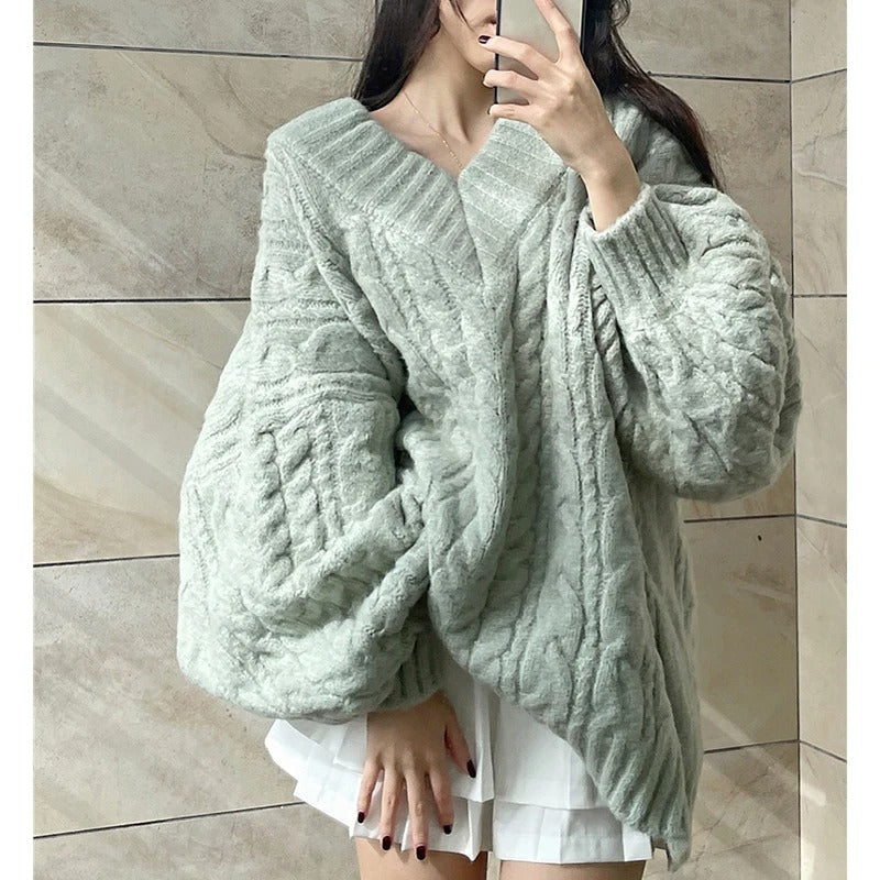Tamara | Oversized green sweater for women