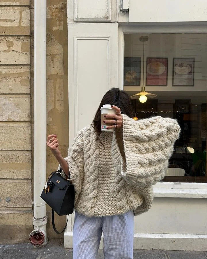 Ilse | Oversized knit sweater with wide sleeves for women