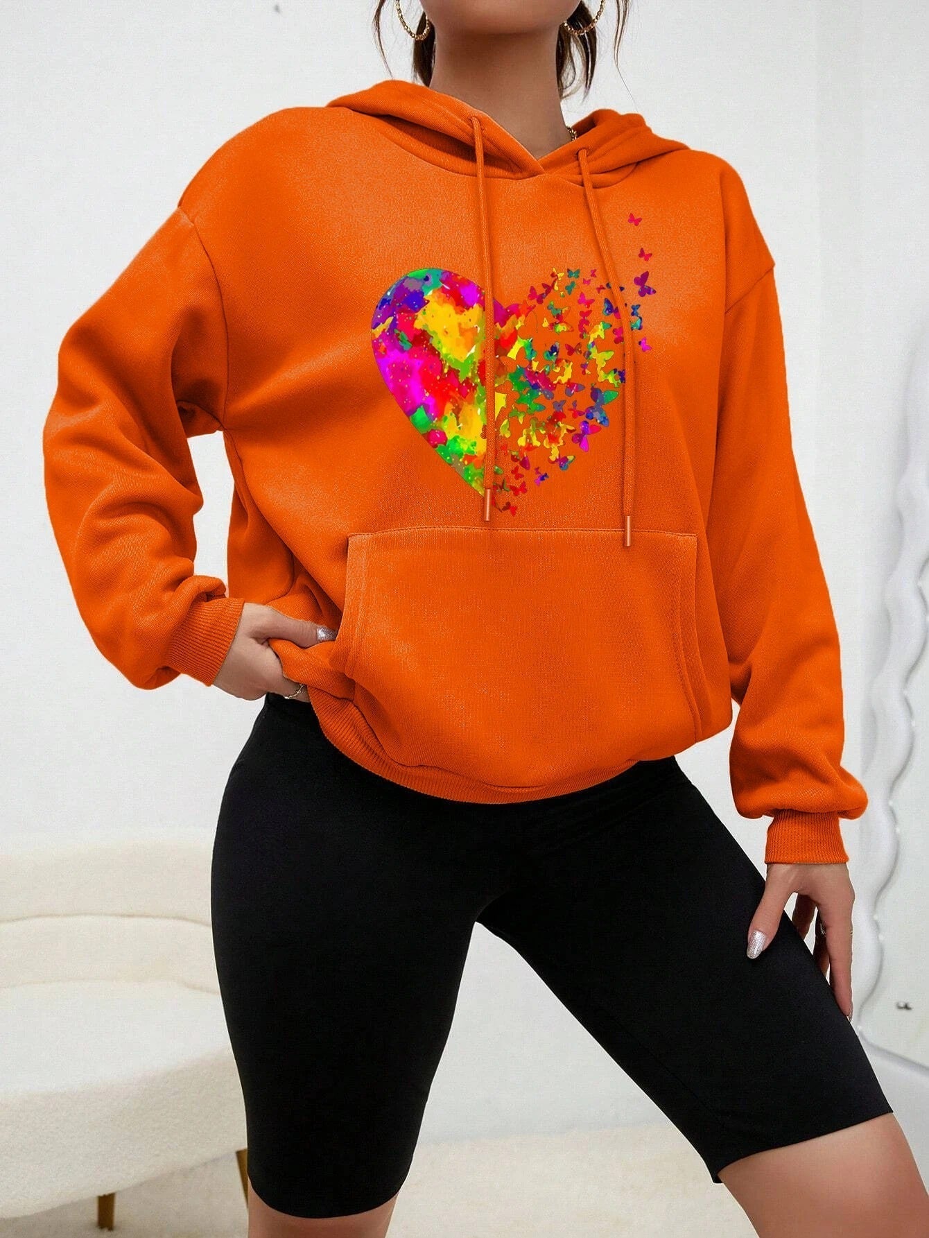 Hildegard | Calypso hoodie with colorful butterfly heart print