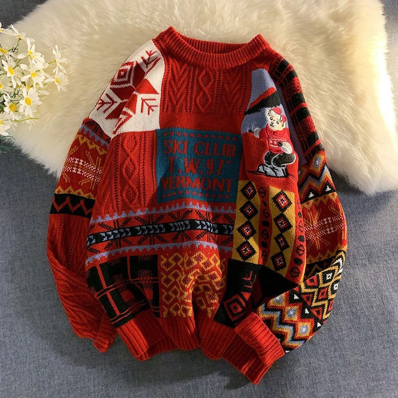 Jeannette® | Jersey patchwork unisex “Ski Club”.
