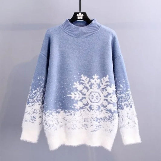 Beata | Soft sweater with a snowflake print