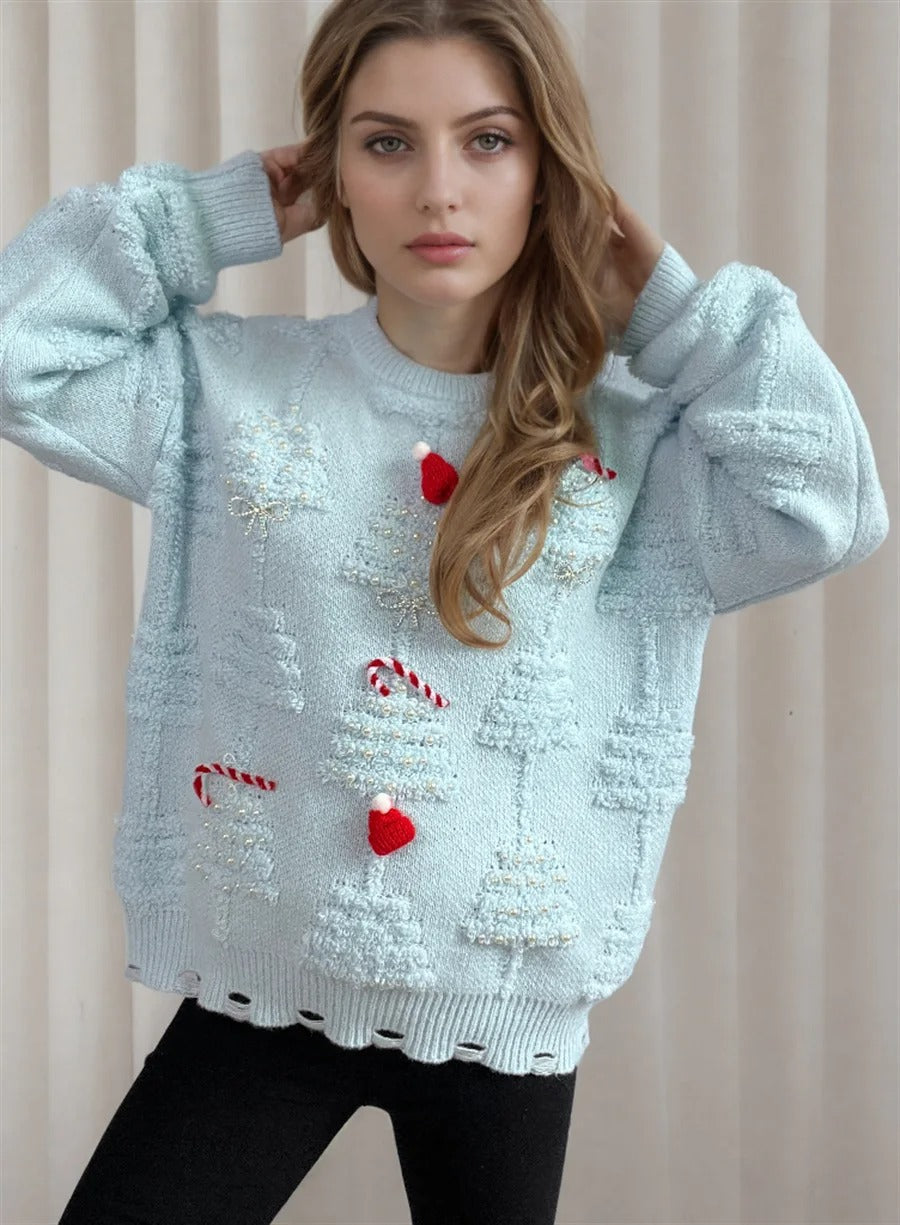 Adina | Soft Christmas sweater with beaded details
