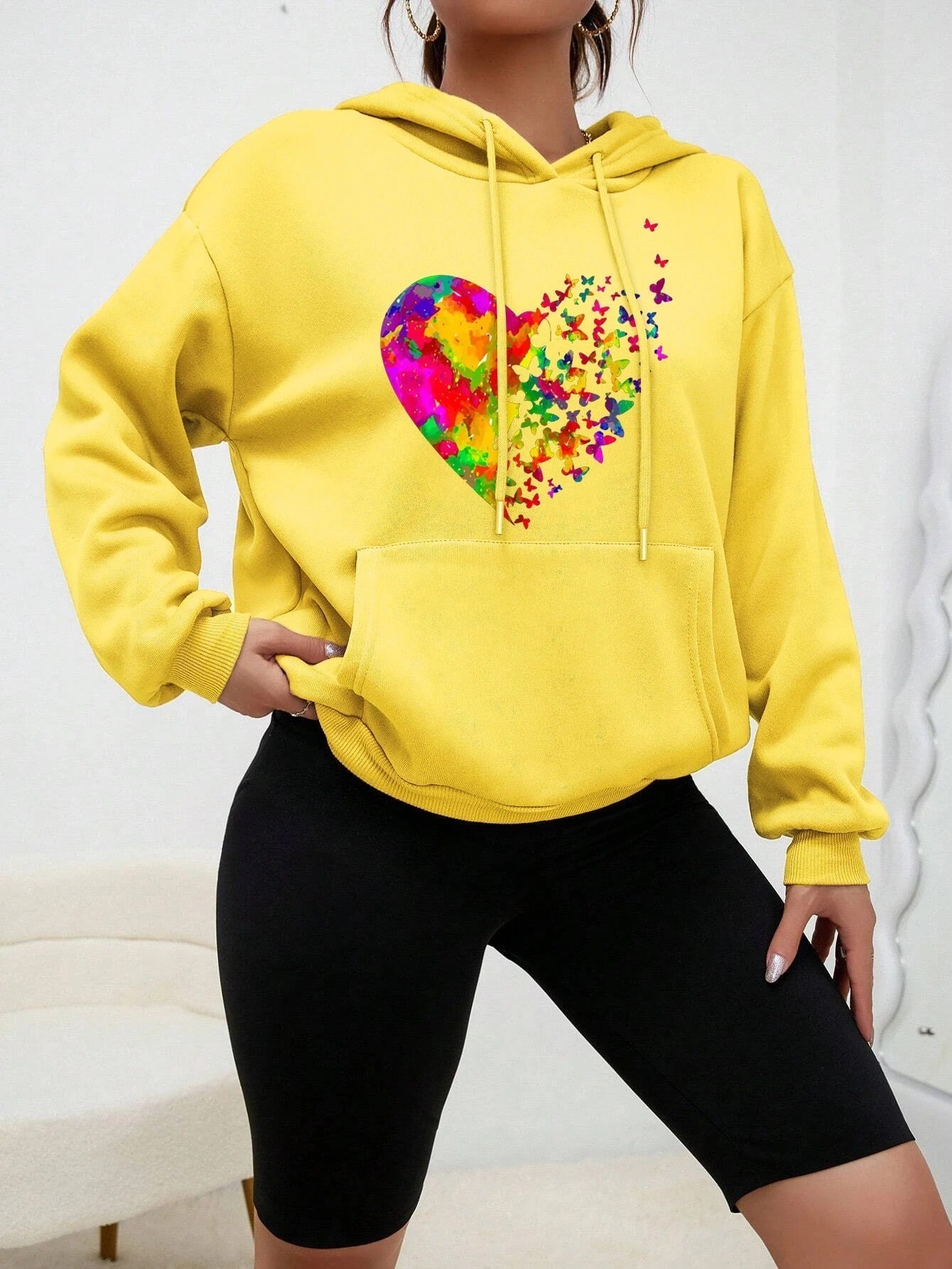 Hildegard | Calypso hoodie with colorful butterfly heart print