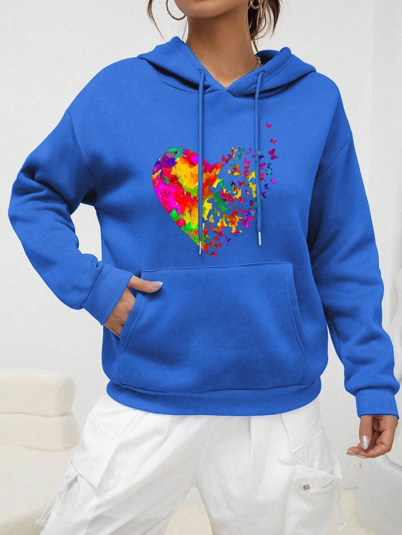 Hildegard | Calypso hoodie with colorful butterfly heart print