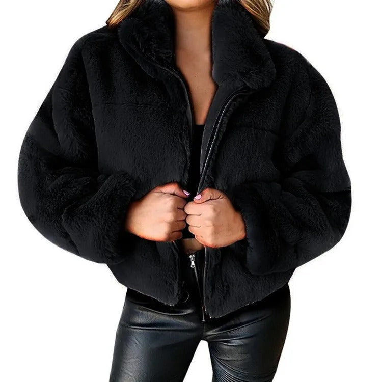Aida | Winter fleece jacket with zip and stand-up collar