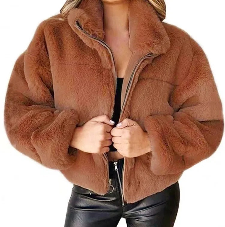 Aida | Winter fleece jacket with zip and stand-up collar