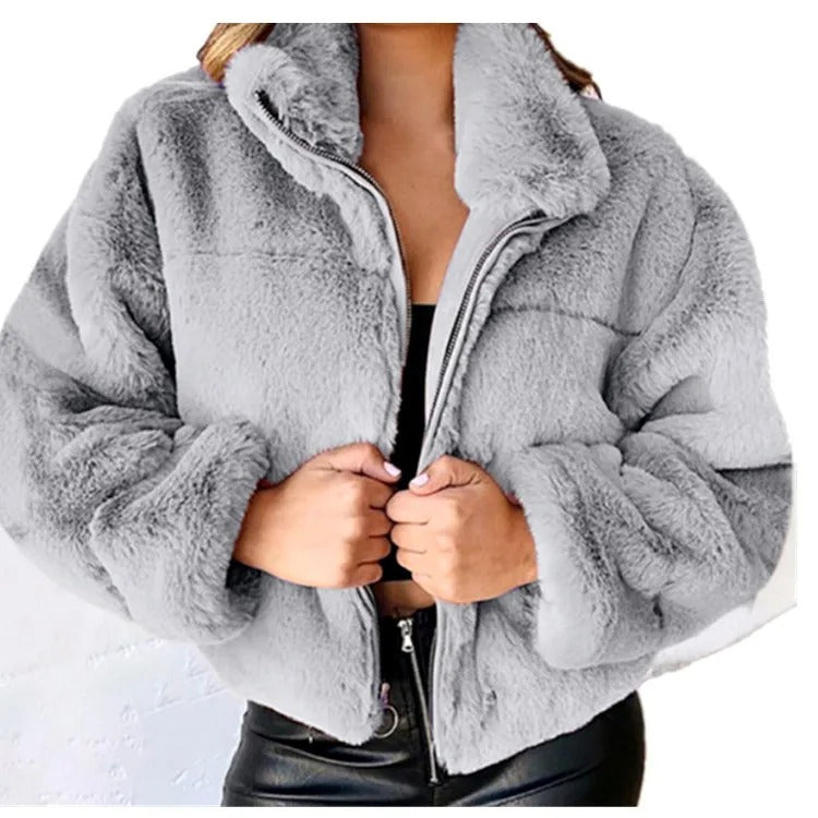Aida | Winter fleece jacket with zip and stand-up collar