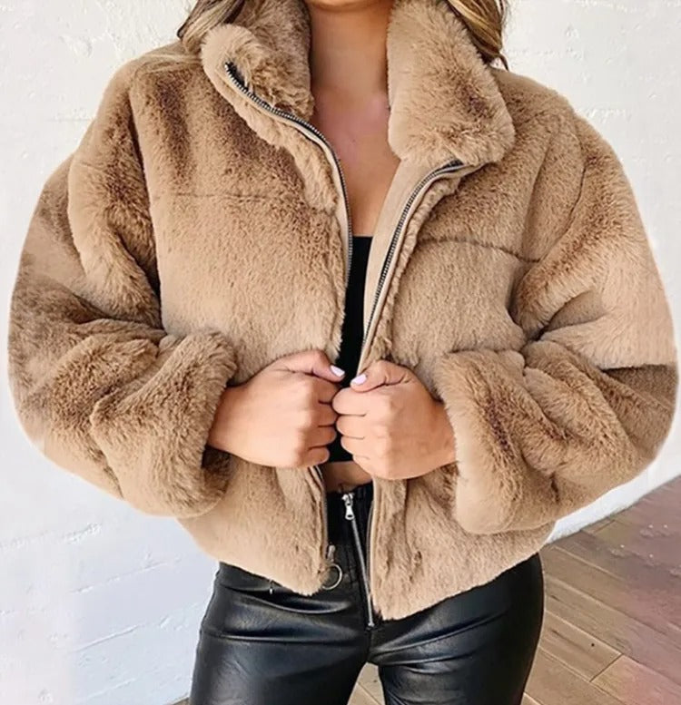 Aida | Winter fleece jacket with zip and stand-up collar