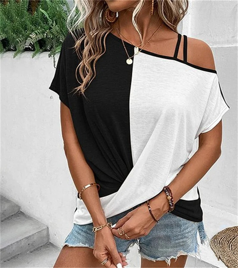 Salomé® | -shirt Asymmetric Colorblock Ladies Comfort and style