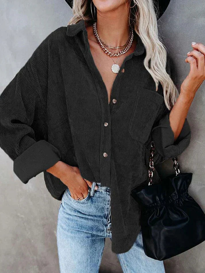 Bryget® | Rib Samtblouse