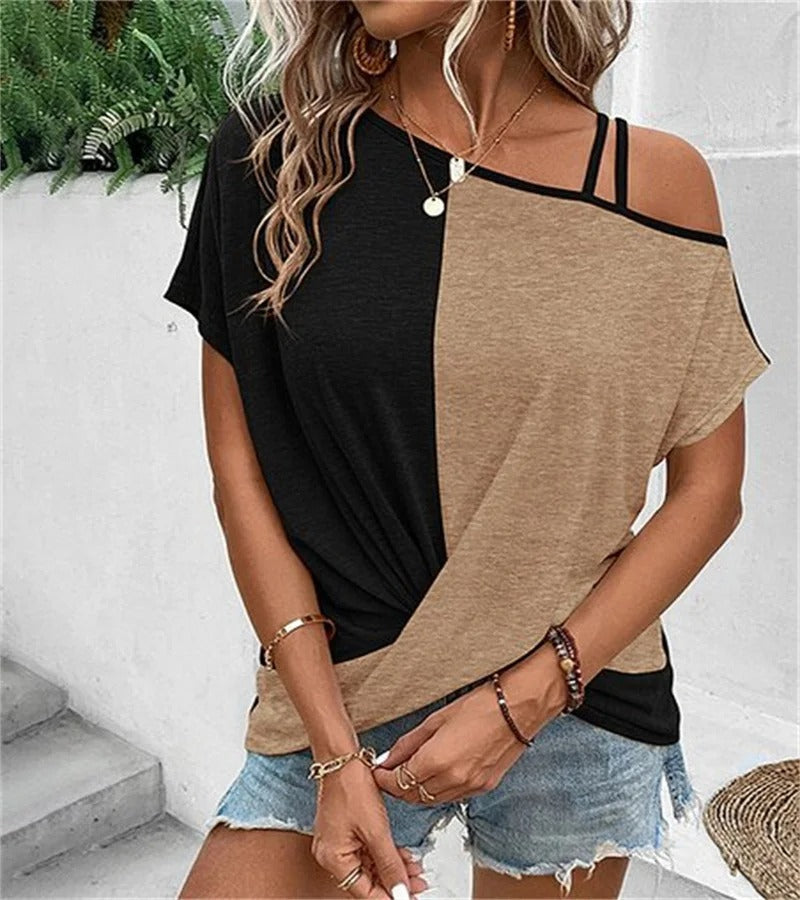 Salomé® | -shirt Asymmetric Colorblock Ladies Comfort and style