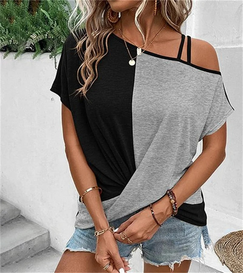 Salomé® | -shirt Asymmetric Colorblock Ladies Comfort and style