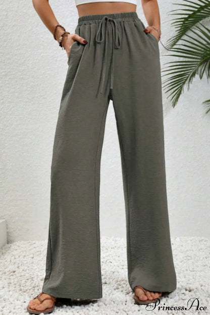 Versatile Solid Maxi Wide Leg Pants