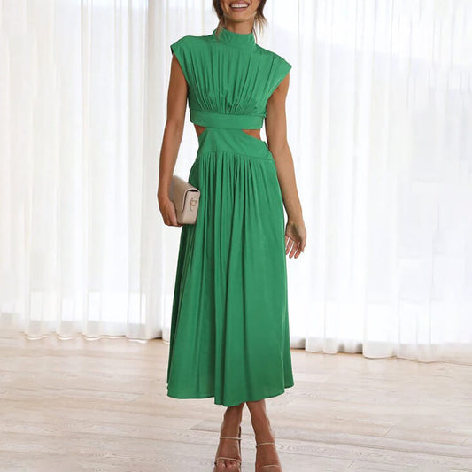 Claudia® | Pleated Dress With High Neck