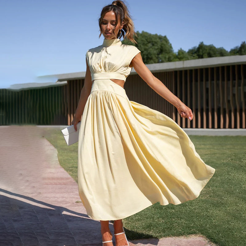 Brenda® | Pleated Dress With High Neck
