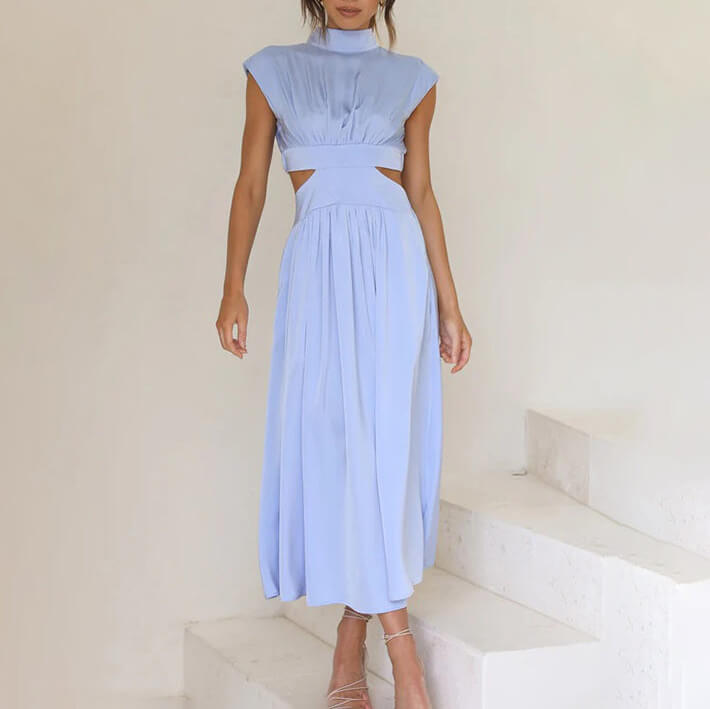 Brenda® | Pleated Dress With High Neck