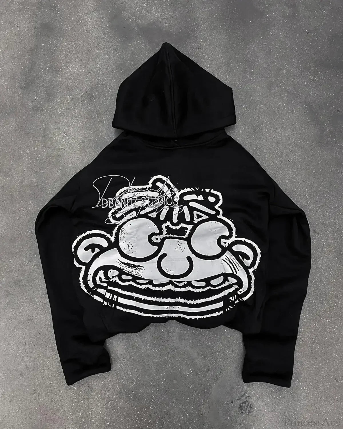 Vintage Black Zipper Hoodie