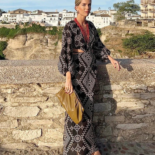 Vintage Ethnic Embroidery Boho Dress