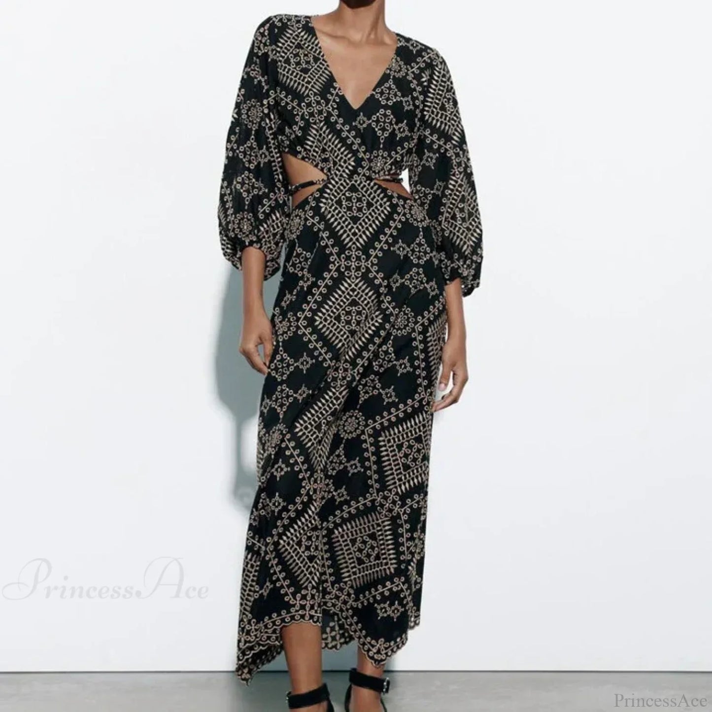 Vintage Ethnic Embroidery Boho Dress