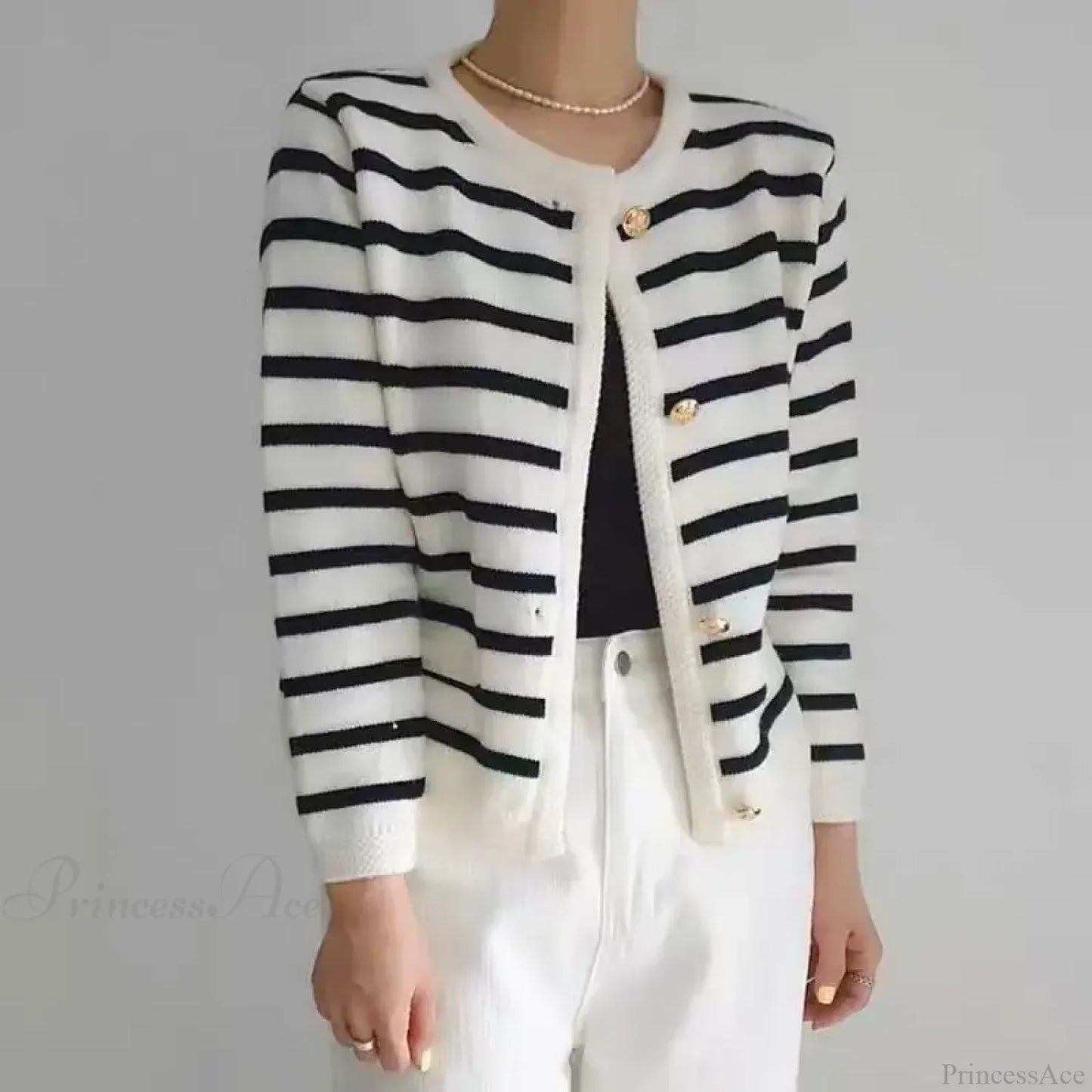 Vintage Striped Loose Knitting Simplicity Knit Cardigan