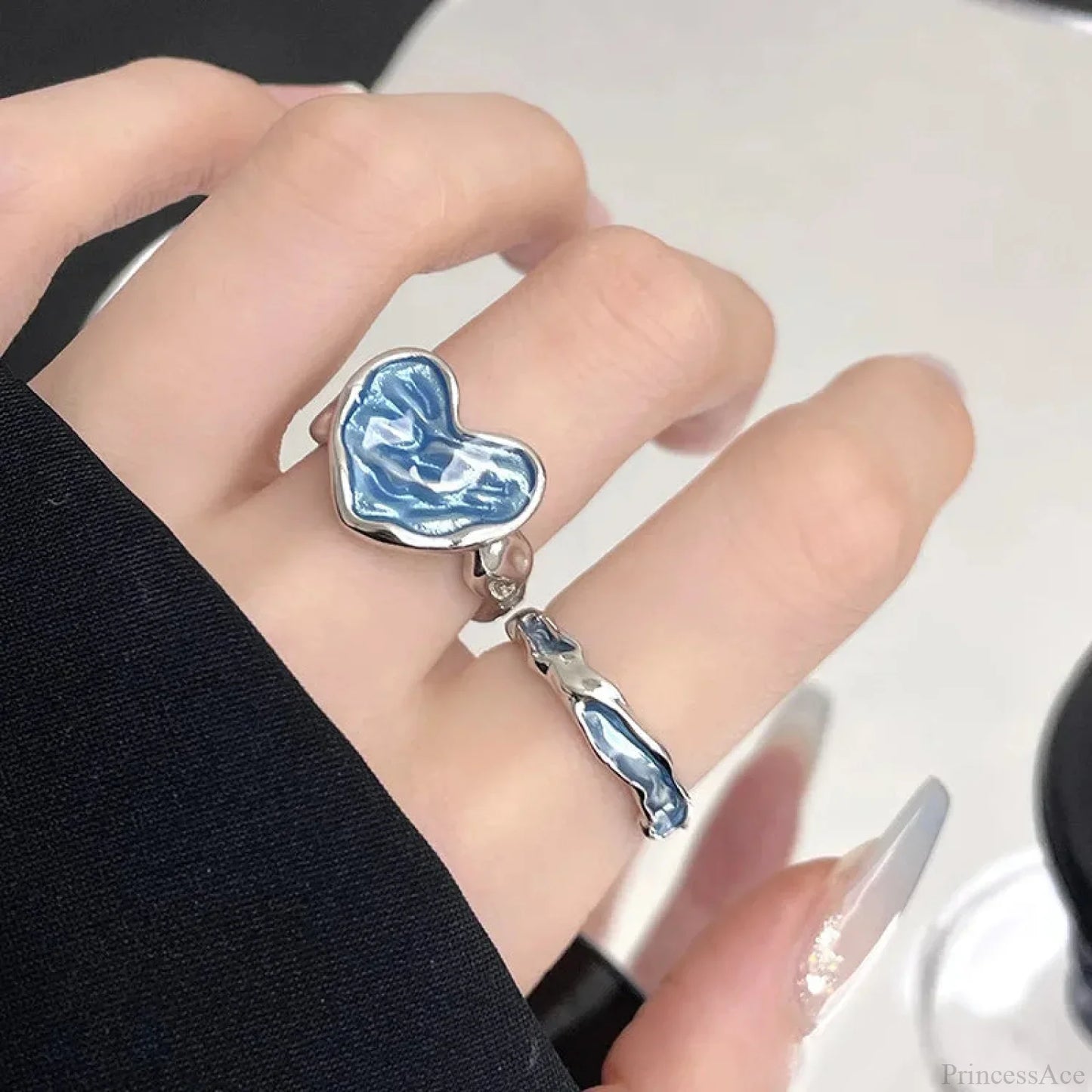 Vivid Stone Drip Rhinestone Gothic Ring