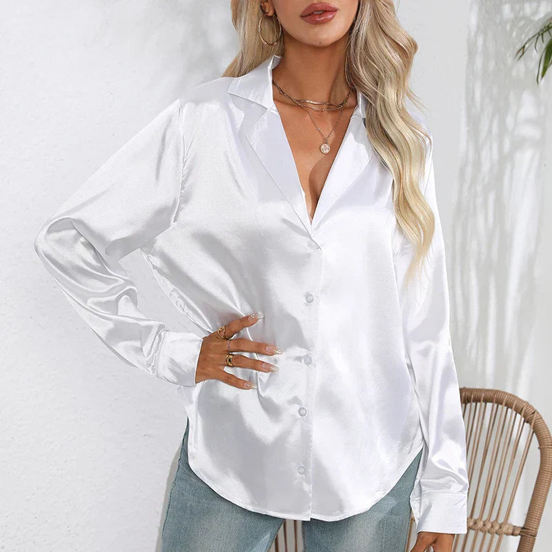 Herminia® | Chemise boutonnée in satin for women
