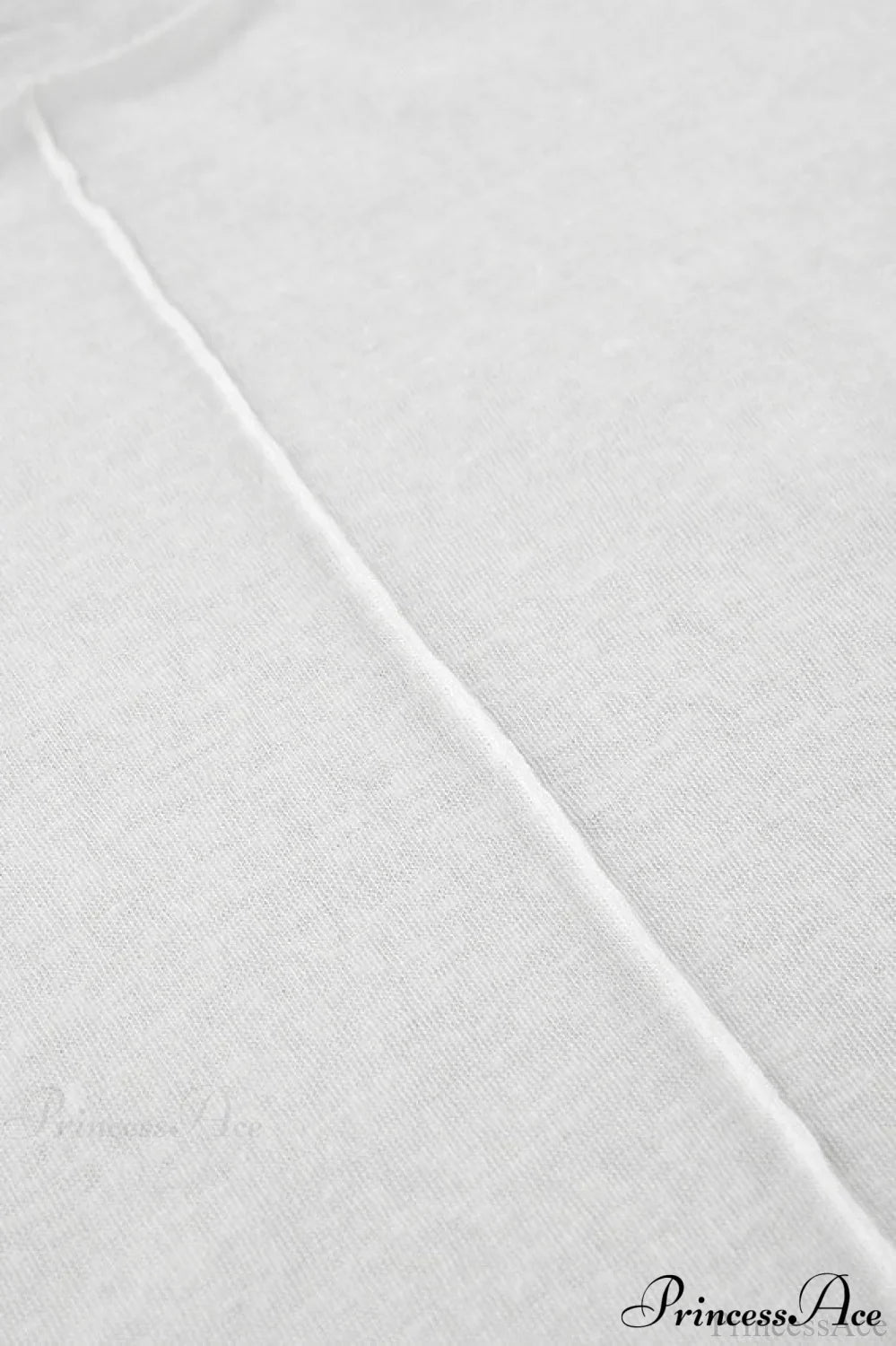 White Crew Neck Knit Panel Long Sleeve Tee